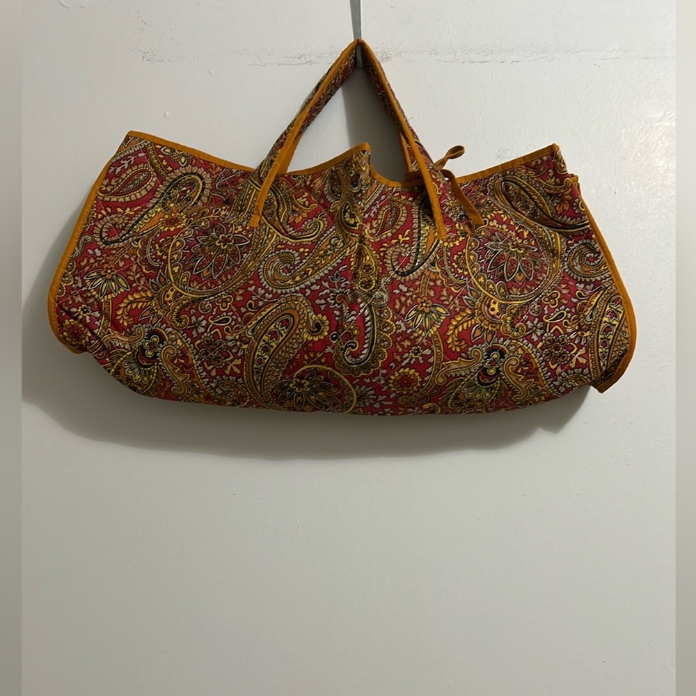 Paisley Patterned Tote Bag - Red and Yellow